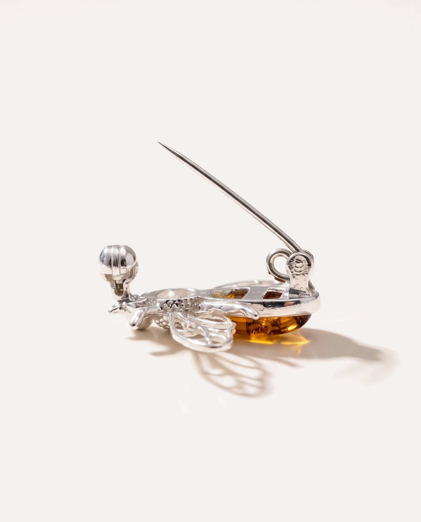 Amber Bee Brooch