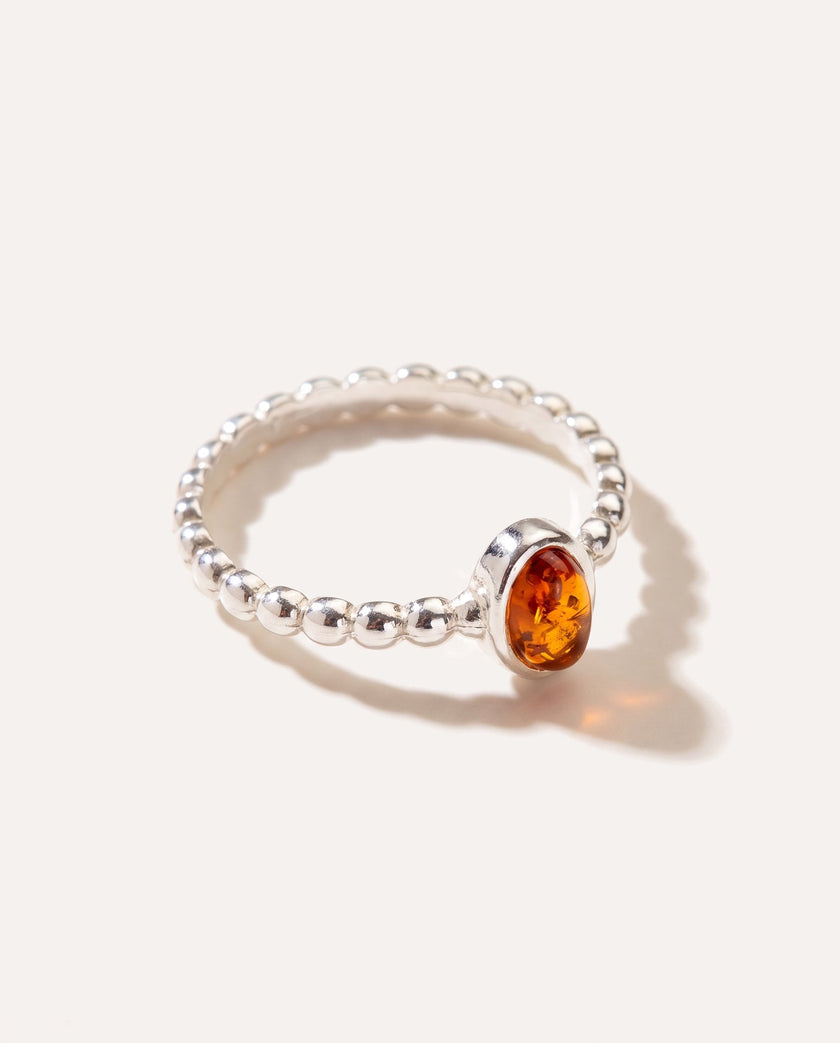 Amber Bubble Stacking Ring