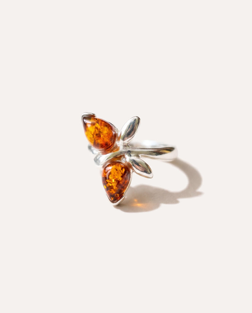 Anello midi farfalla ambra