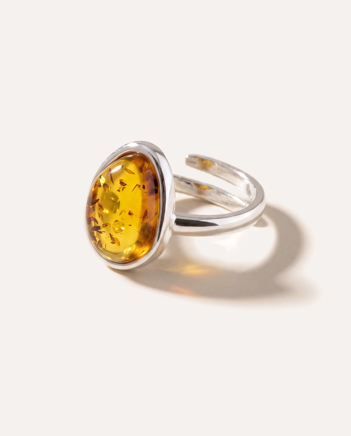 Amber ELEMENT Solitaire-ring som kan justeres