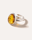 Amber ELEMENT Solitaire-ring som kan justeres