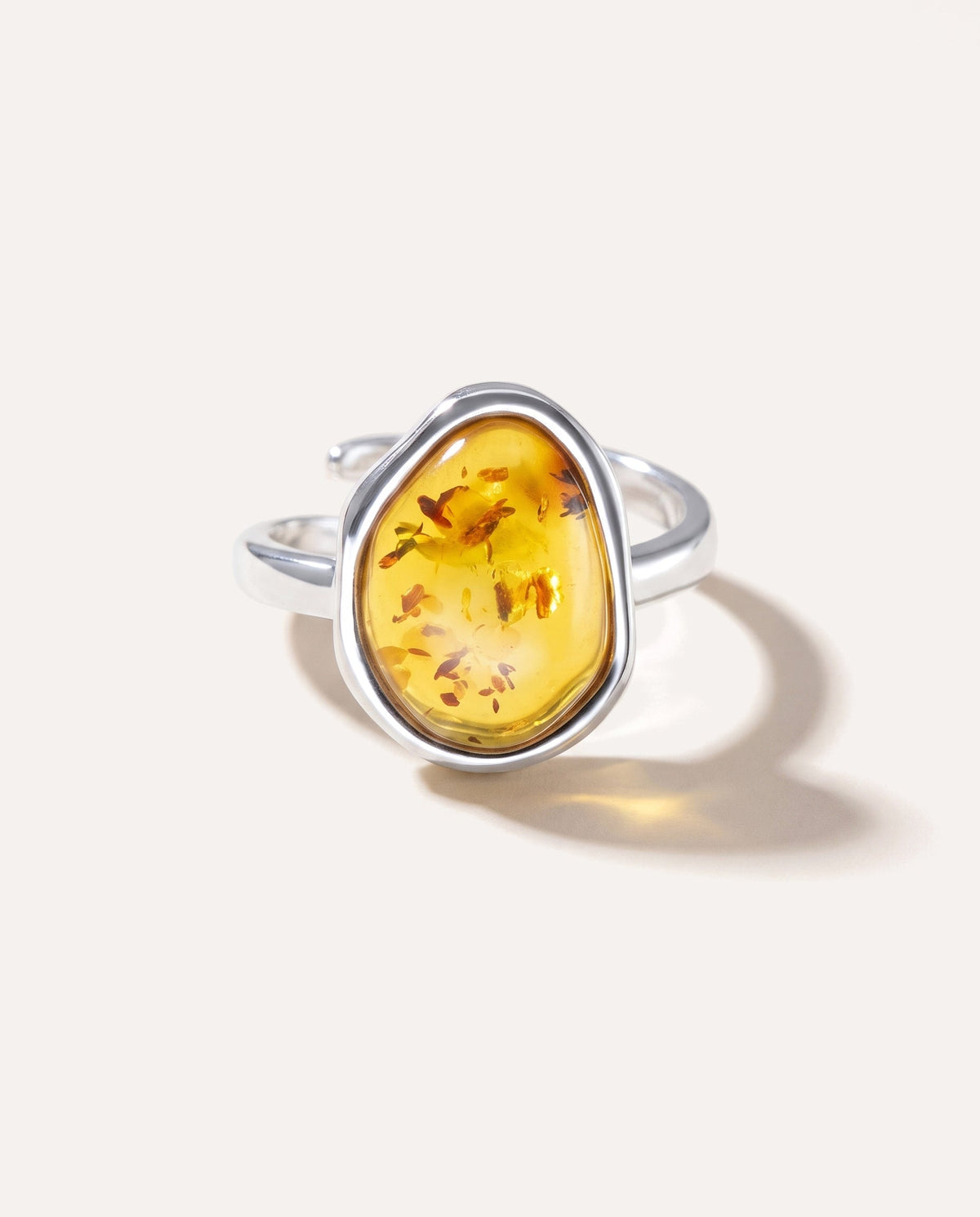Amber ELEMENT Solitaire-ring som kan justeres