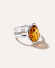 Amber ELEMENT Solitaire-ring som kan justeres