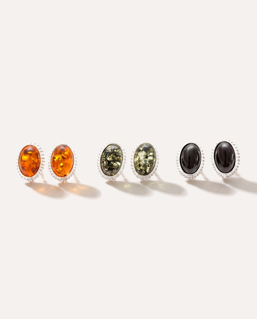 Amber Quintessence Stud Earrings