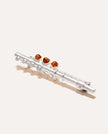 Amber & Silver Flute Brooch