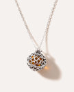 Collier médaillon en filigrane argenté