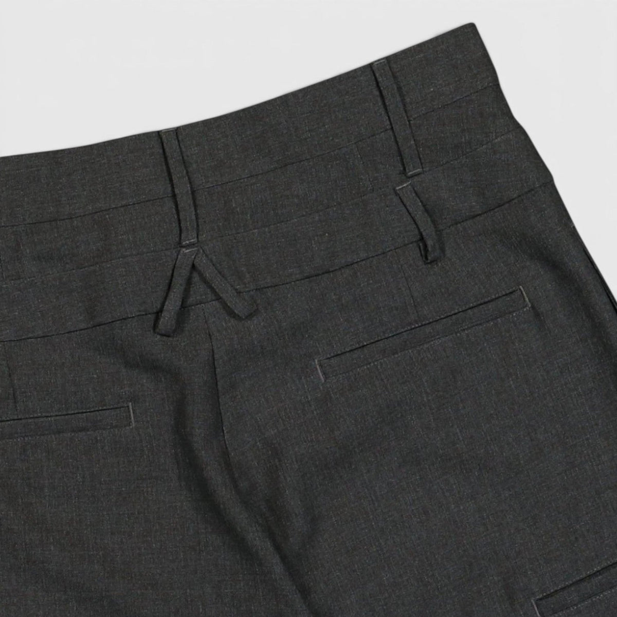 High Waisted Double Belted Wide Leg Trousers Grey