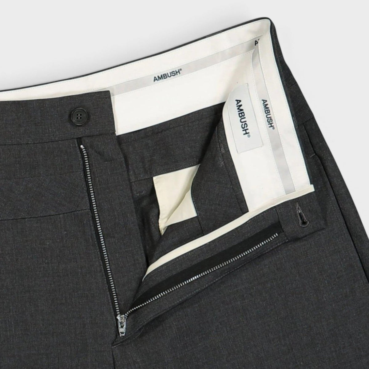 High Waisted Double Belted Wide Leg Trousers Grey