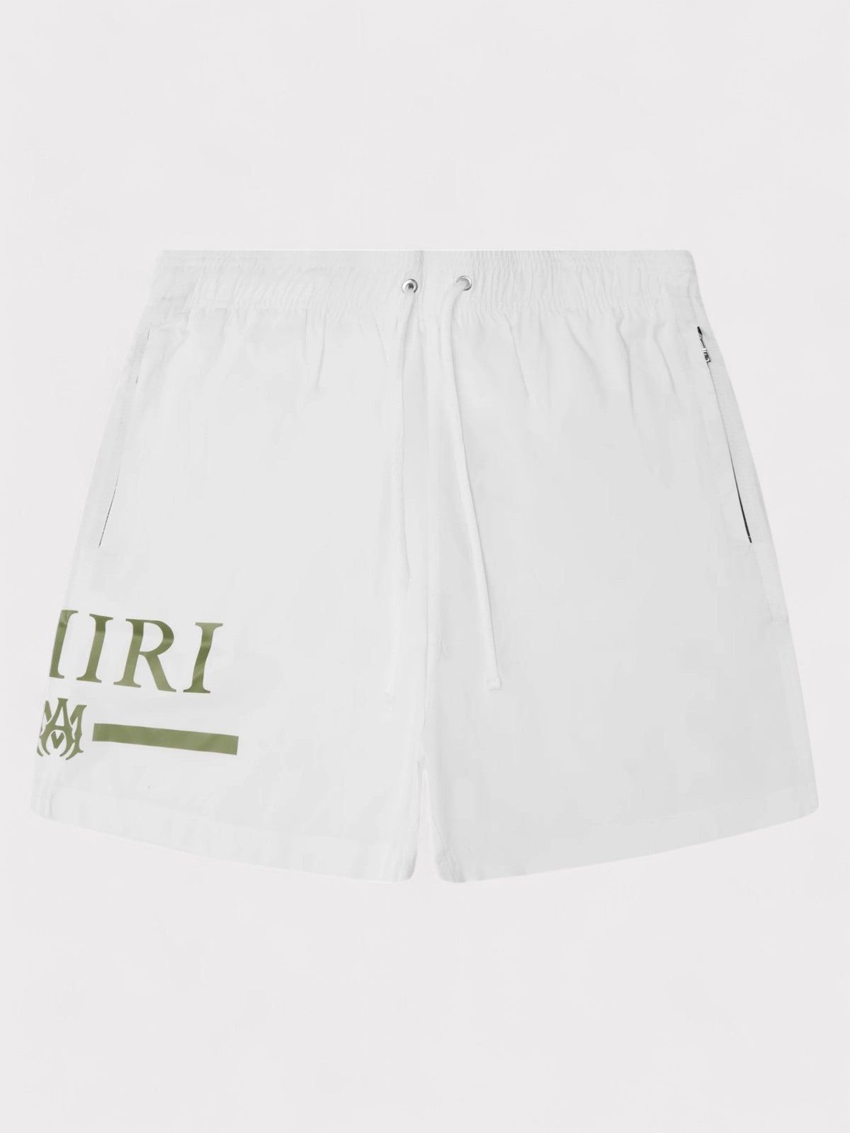 Amiri MA Bar Logo Swimshorts White / Khaki