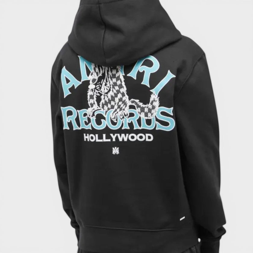 Records Wolf Hoodie Black