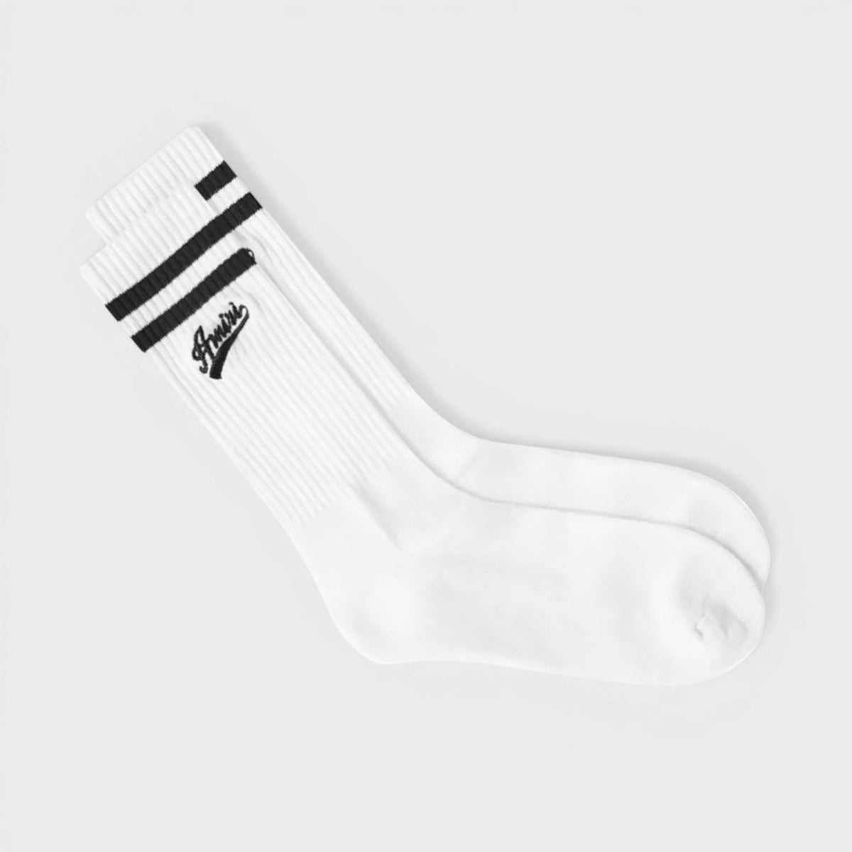 Amiri Varsity Script Sock White Black