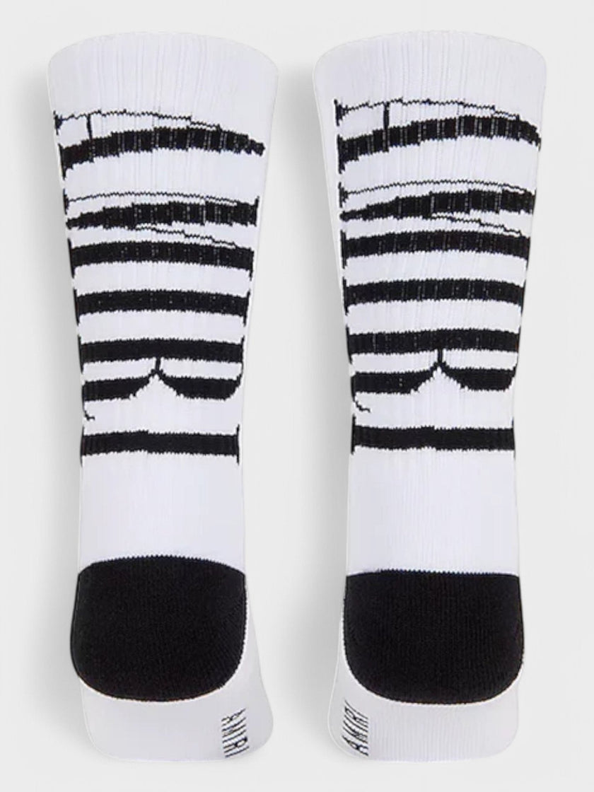 Vertical Logo Socks White Black