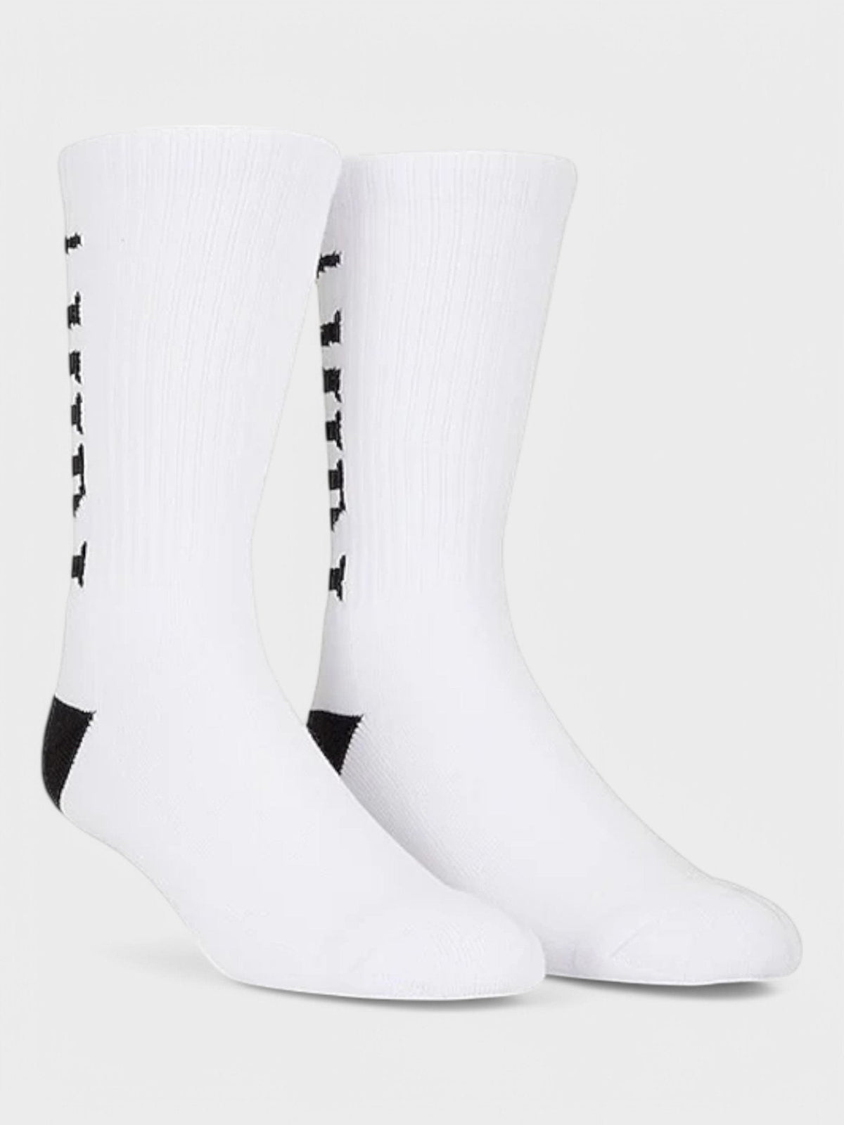 Vertical Logo Socks White Black
