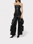 Amiri Wmns Leather Cargo Pant Black