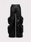 Amiri Wmns Leather Cargo Pant Black