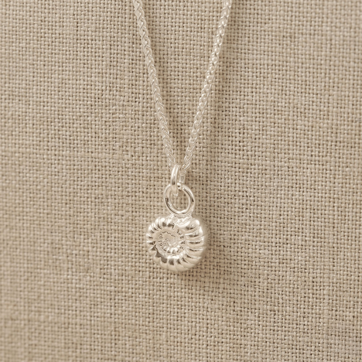 Ammonitfossil berlock i silver
