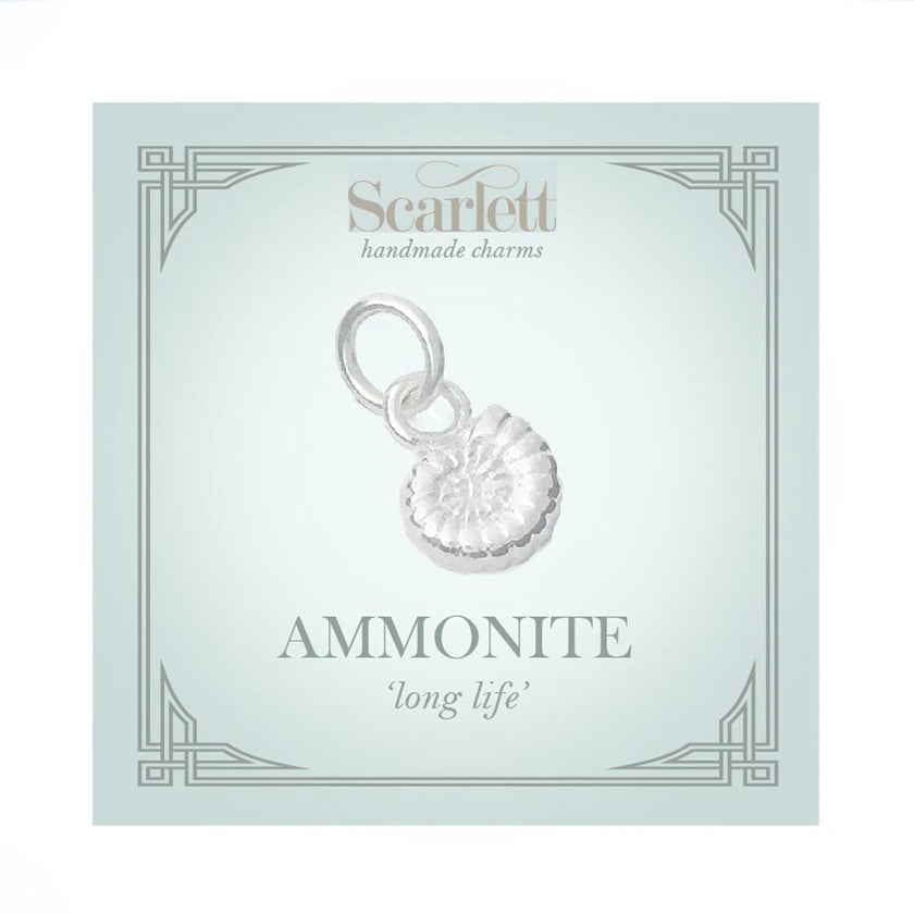 Ammonitfossil berlock i silver