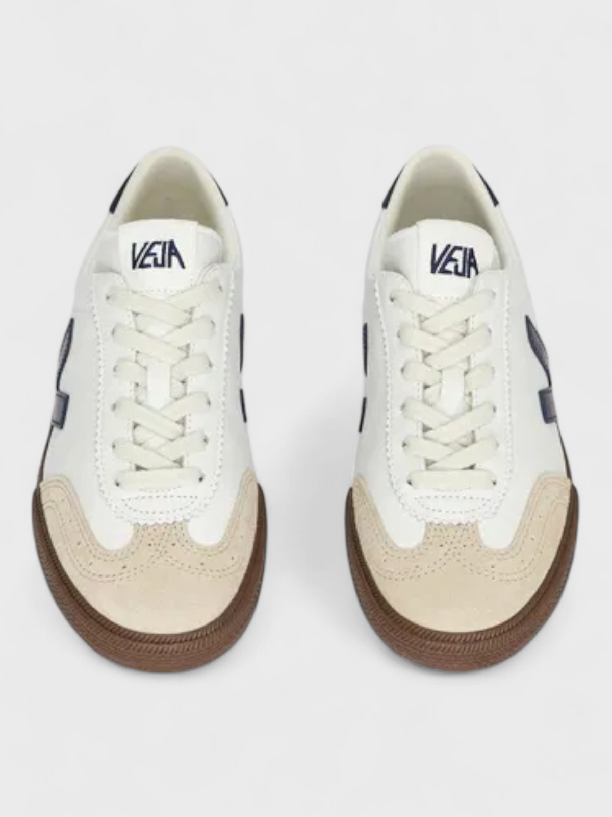 Veja Volley Suede Trimmed Leather Trainers White