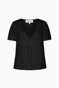 The Laurene Tie Blouse in black