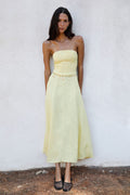 The Chiara Maxi Bandeau Dress in yellow