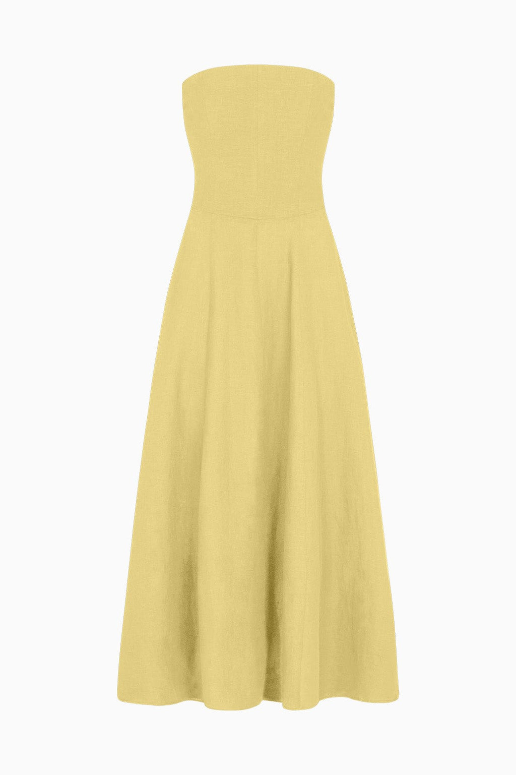 The Chiara Maxi Bandeau Dress in yellow