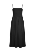 The Harlow Smocked Maxi Dress in black