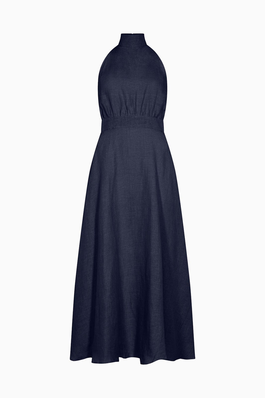 The Isi Halterneck Dress in navy blue