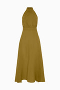 The Isi Halterneck Dress in Willow Green