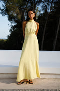 The Isi Halterneck Dress in yellow