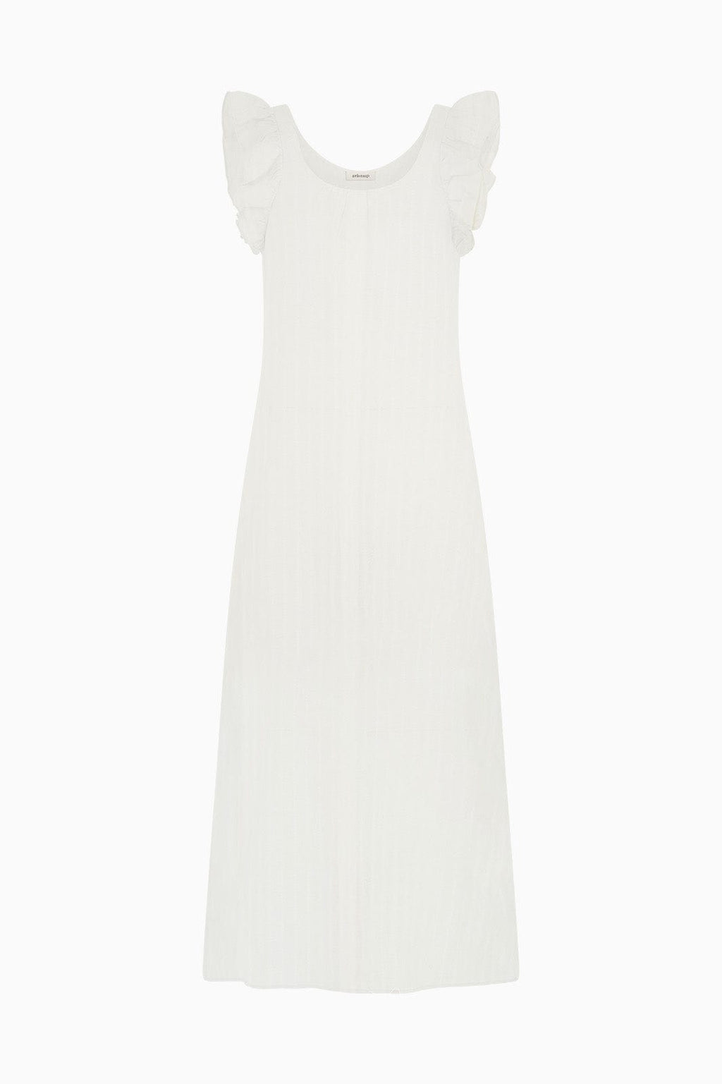 The Jane Ruffled Maxi Dress in off-white