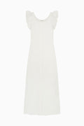 The Jane Ruffled Maxi Dress in off-white