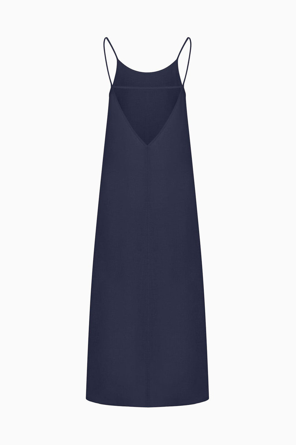 The Trude Linen Slip Dress in navy blue
