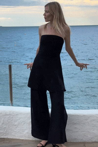 The Chiara Mini Bandeau Dress in black