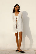 The Michi Mini Kaftan in off-white