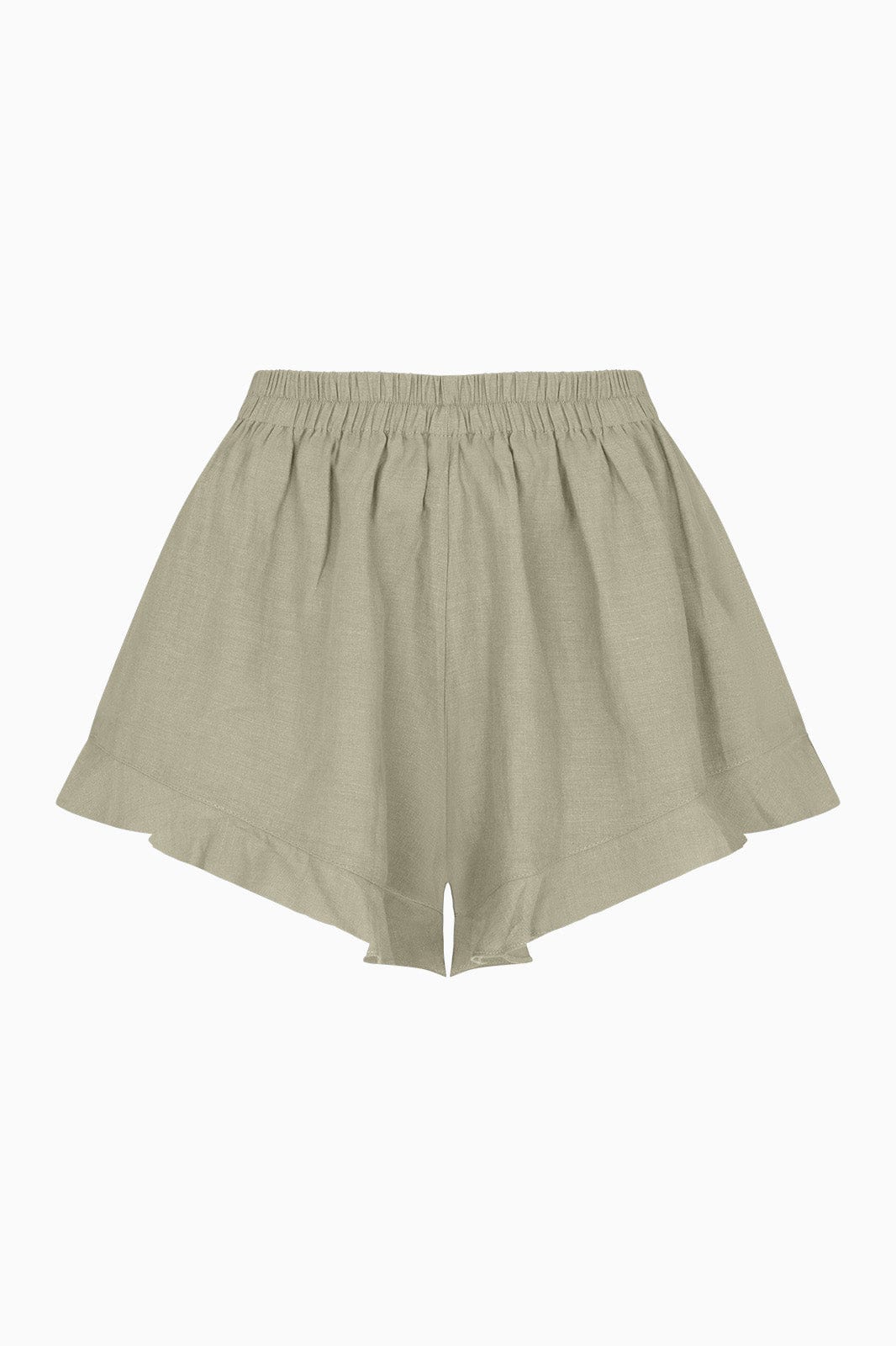 The Paula Ruffled Shorts in oatmeal