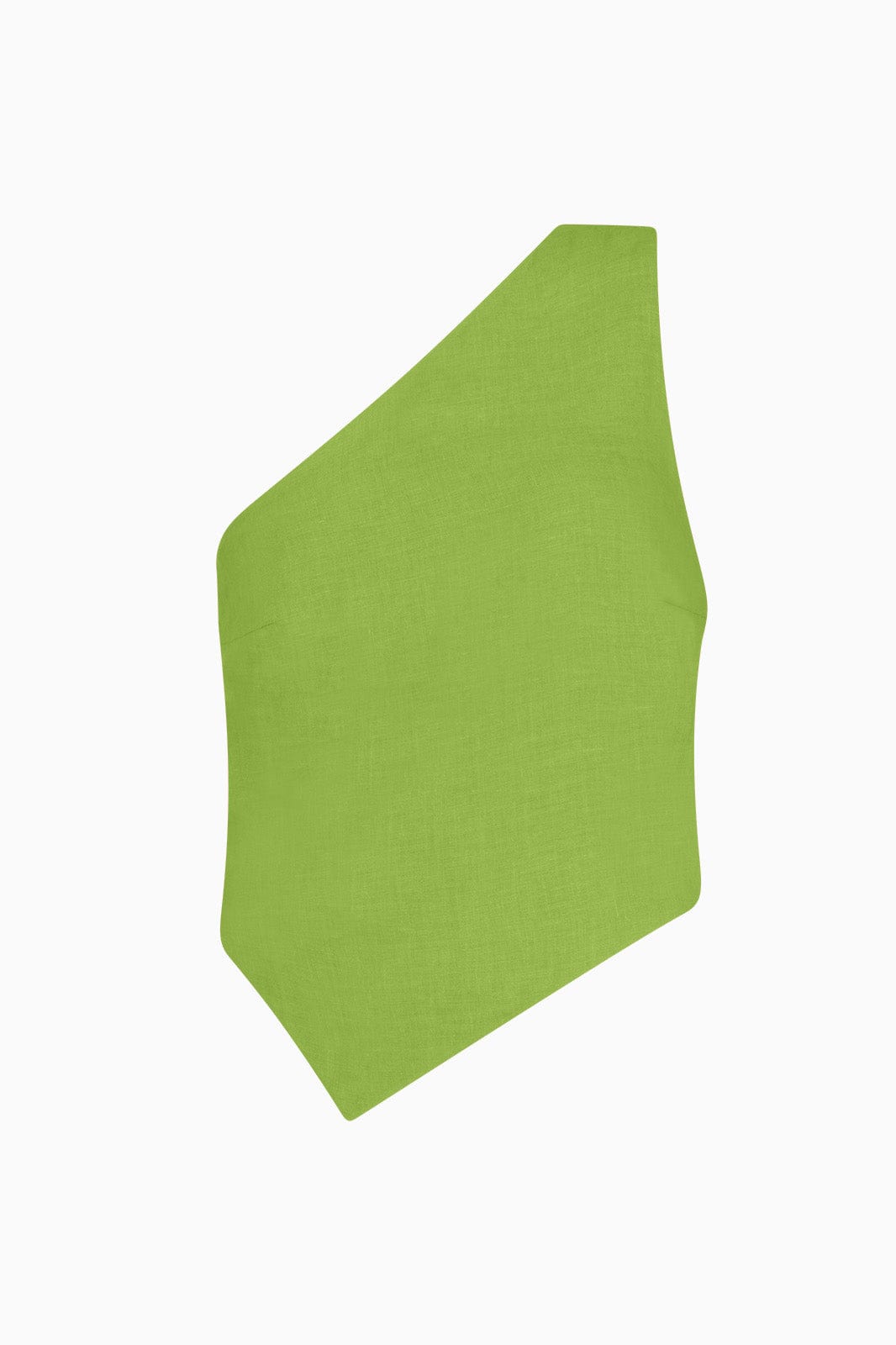The Ava Asymmetric One-Shoulder Top in apple green