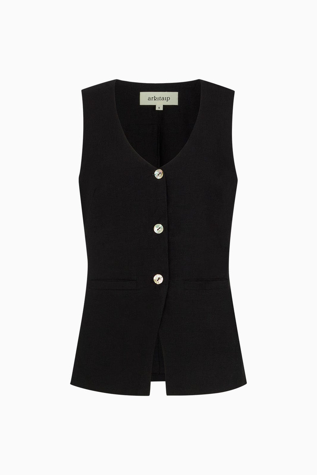 The Rosalie Buttoned Vest in black