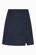 The Ruby Mini Skirt in denim blue