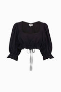 The Carla Puffed Sleeves Blouse in black