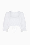 The Carla Puffed Sleeves Blouse in white