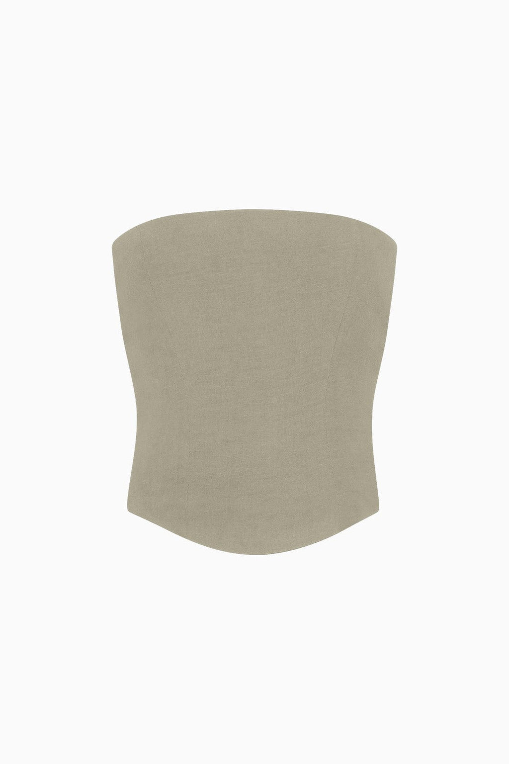 The Pippa Cropped Bandeau Bustier Top in oatmeal