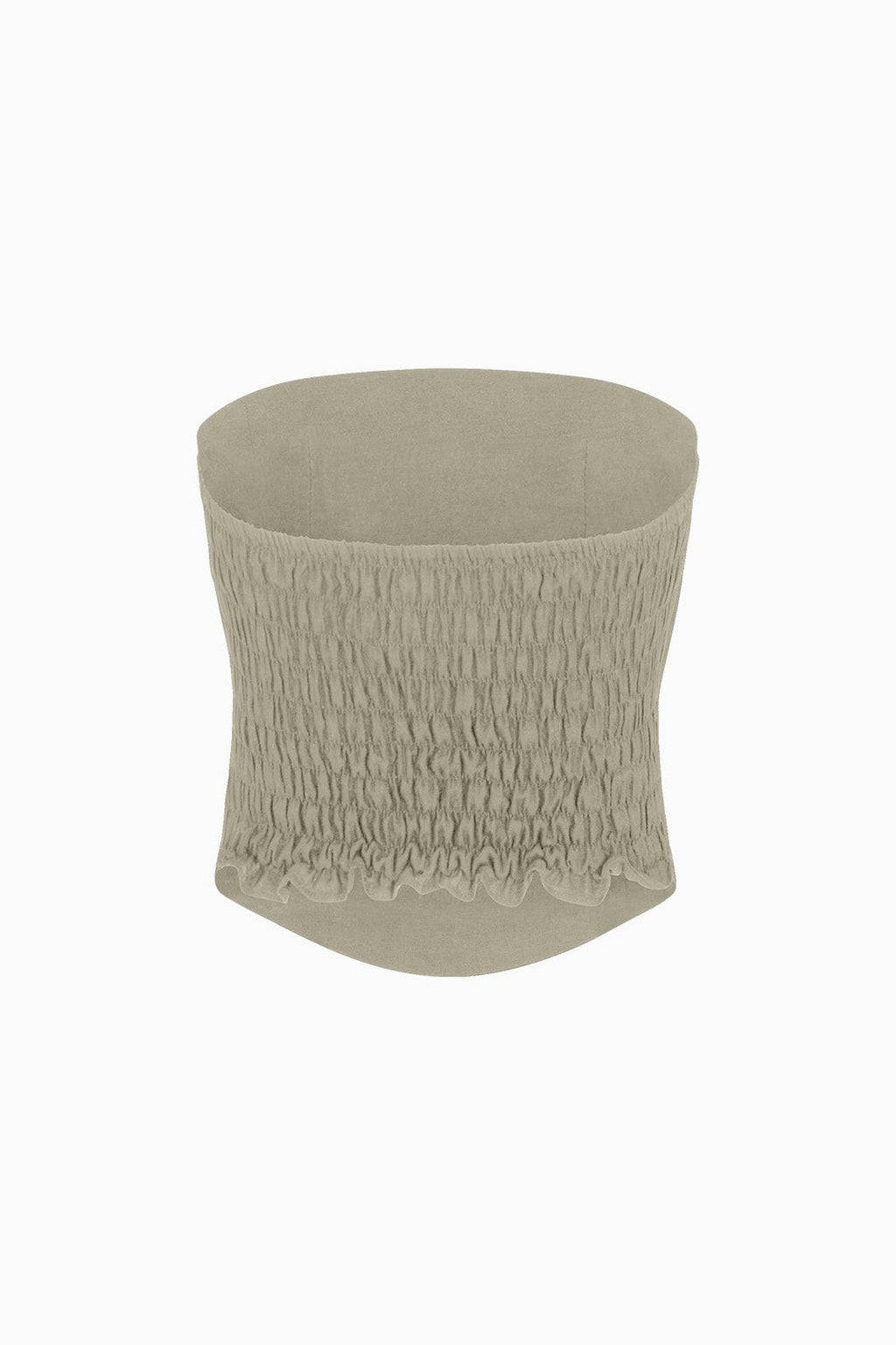 The Pippa Cropped Bandeau Bustier Top in oatmeal