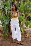 The Remi Cargo Drawstring Trousers in white