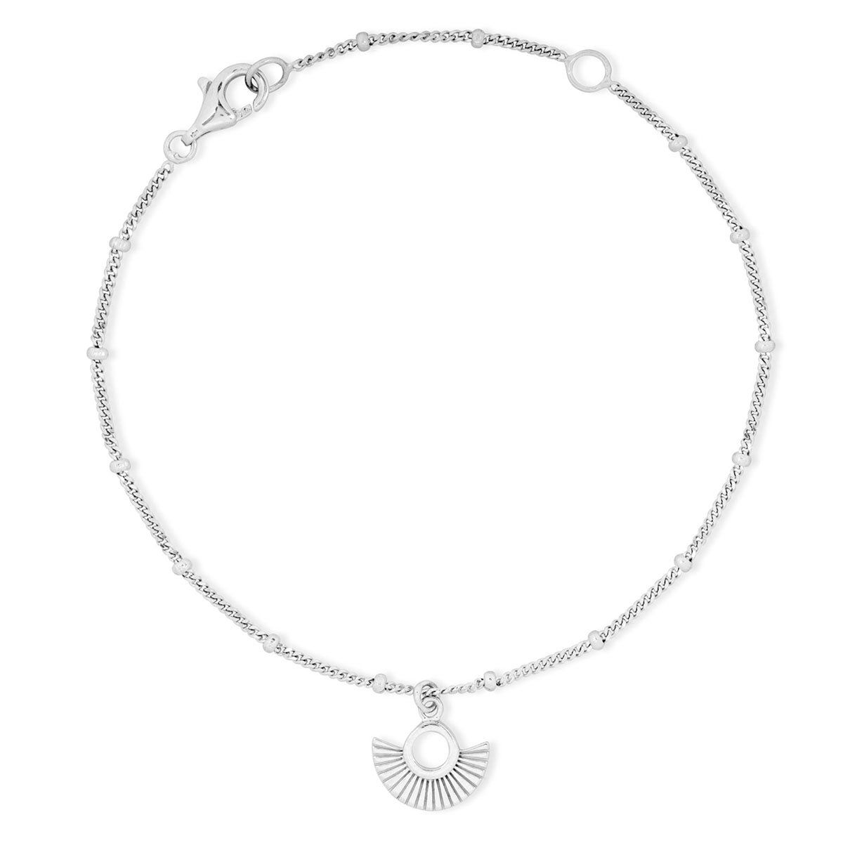 Bracelet chaîne satellite argenté Art Déco