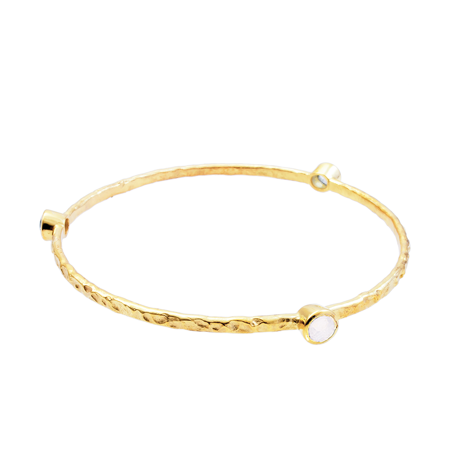 Thalia Drie Steen Stapelarmband Regenboog Maansteen