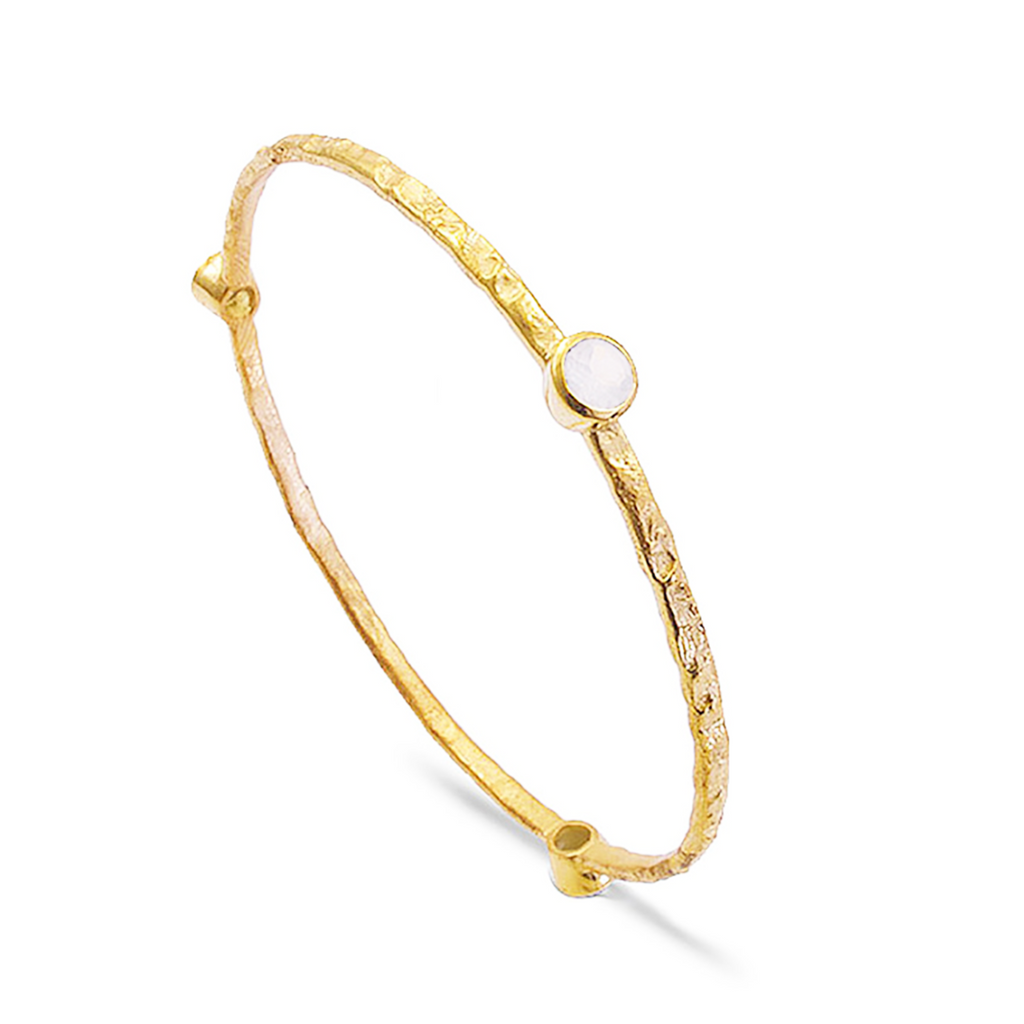 Thalia Drie Steen Stapelarmband Regenboog Maansteen