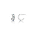 Cora Chunky Huggie Hoops Zilver Labradoriet