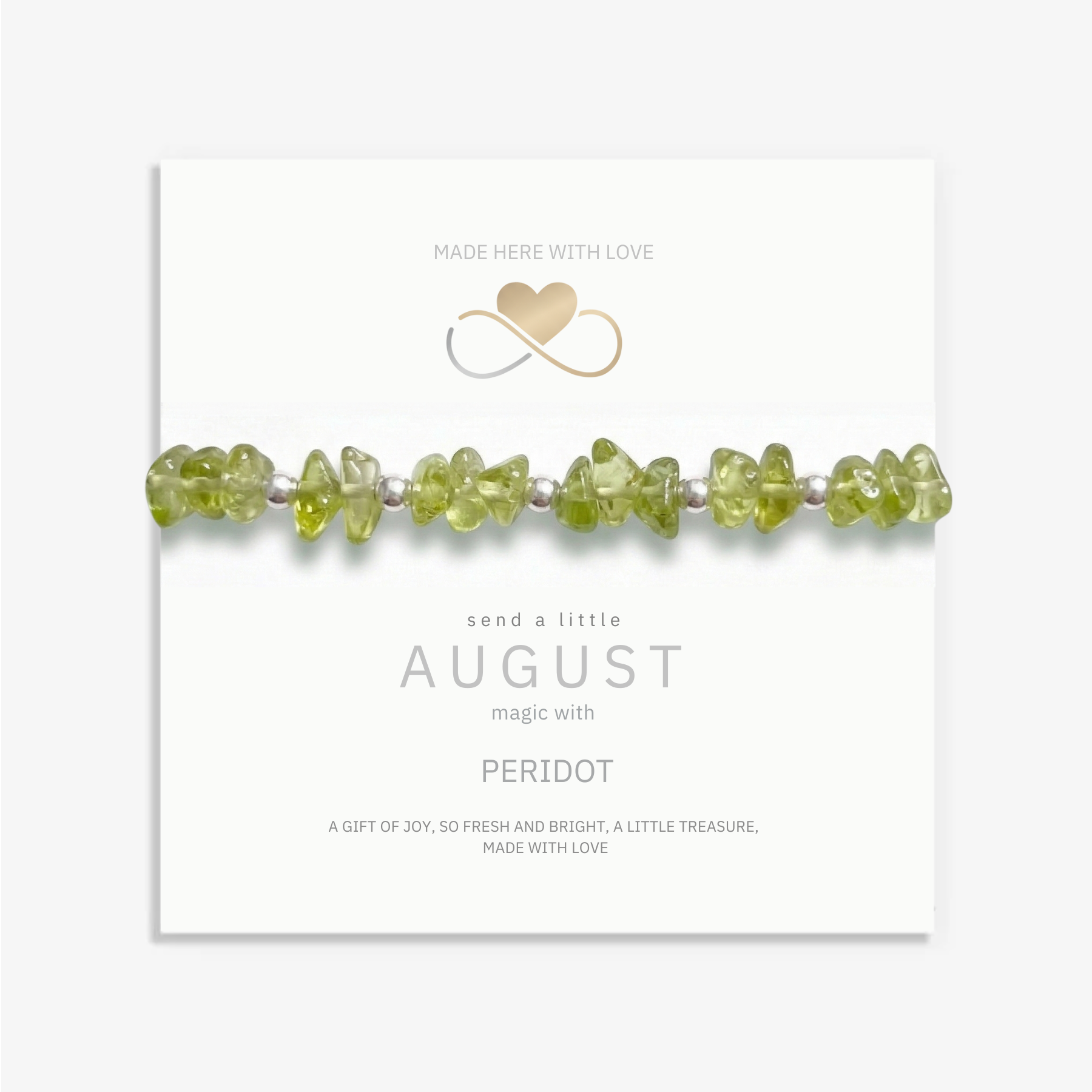 Peridot Crystal Bead Bracelet | August Birthstone Stacking Bracelet