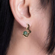 Aventurine Wave Drop Stud Earrings Gold