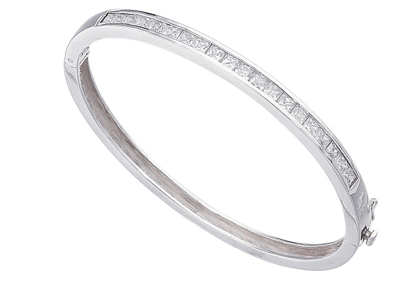 Beginnings Square Channel Set Bangle with Cubic Zirconia